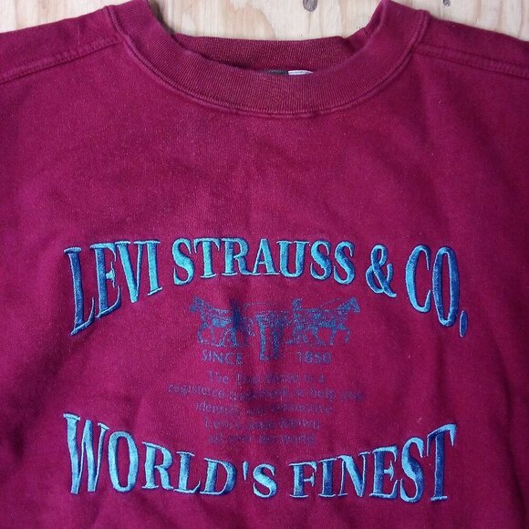 Vintage 90s Levi Strauss World's Finest Embroidered Crewneck Sweatshirt - Picture 1 of 6